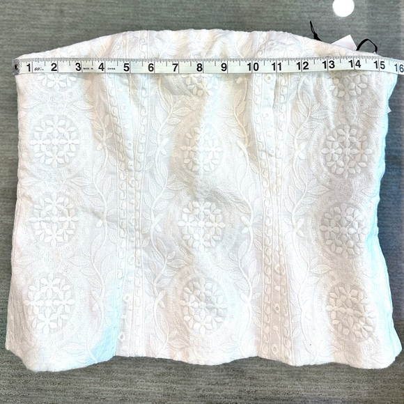 W By Worth Optic White Linen Embroidered Strapless Top - NWT - Picture 7 of 8